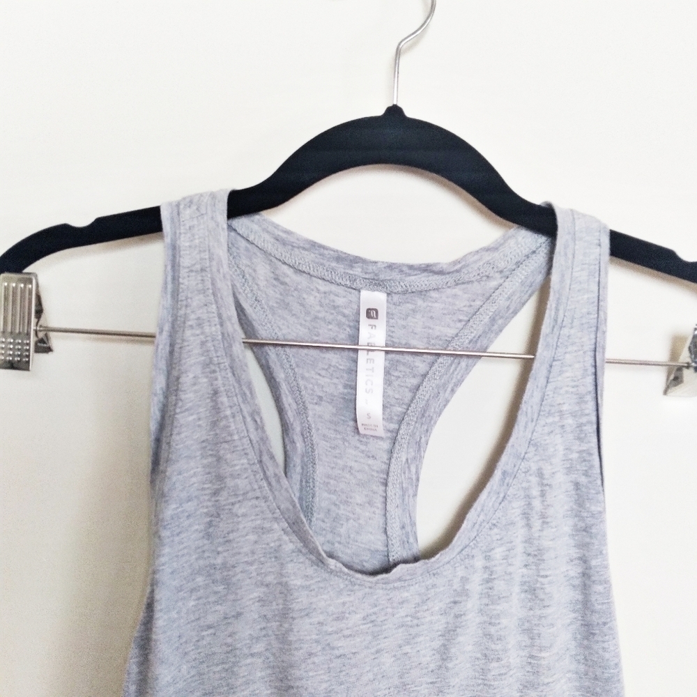 Fabletics Heather Gray Workout Athletic Racerback… - image 3